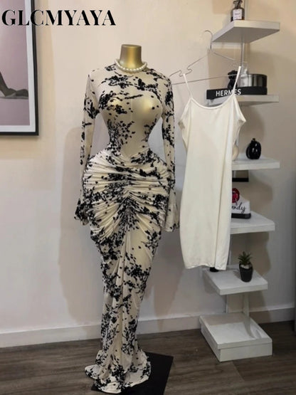 Stacked Mesh See Though with Lining