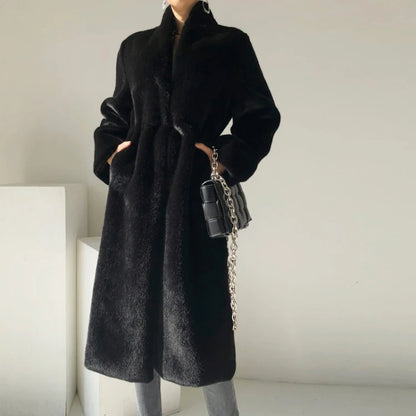 Faux Mink Fur Coat