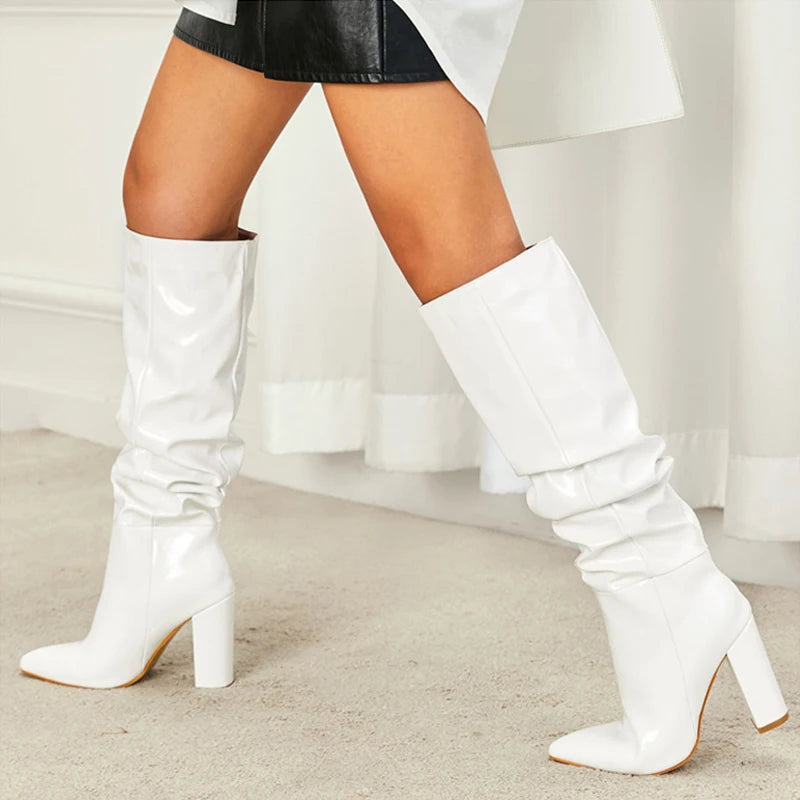 Pleated Point Slip On Boot