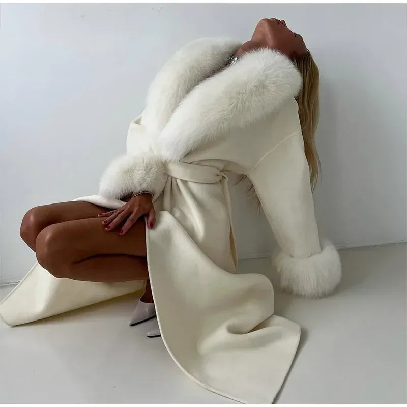 Chic Retro Black Fur Coat