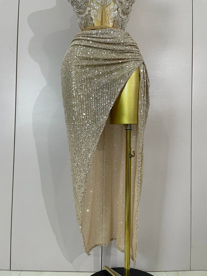 Strapless Sequin Two Pieces Set