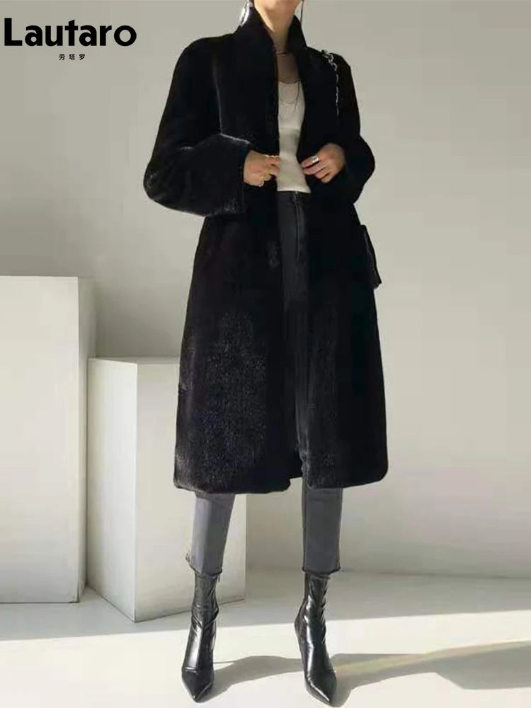 Faux Mink Fur Coat