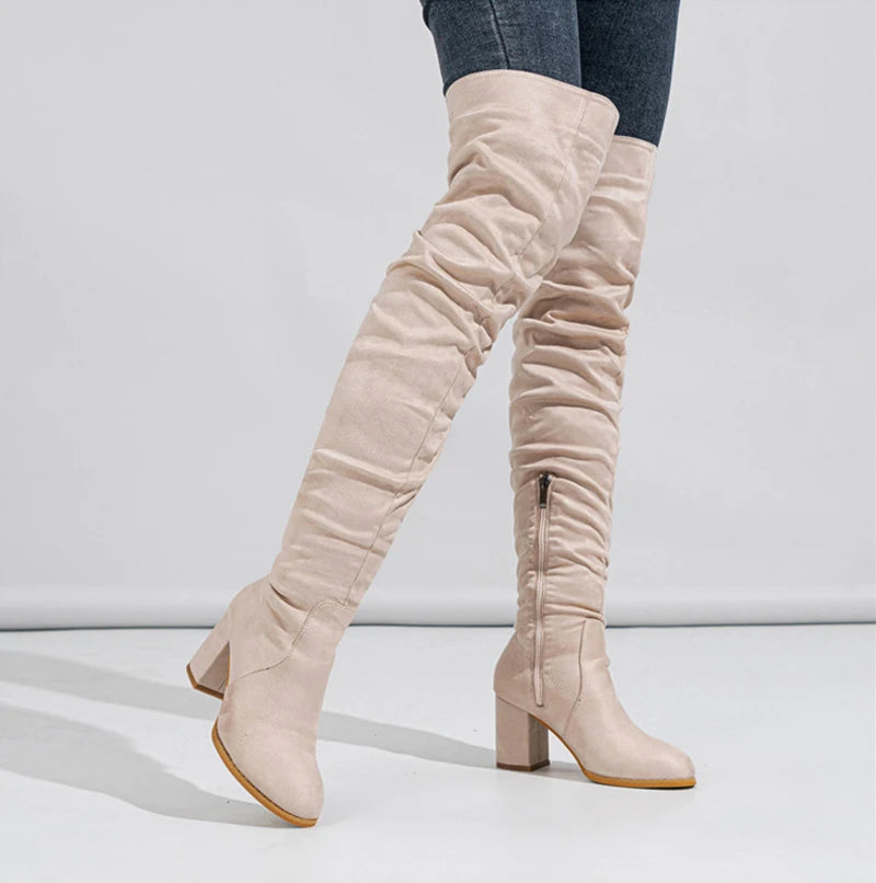 Over The Knee Chunky Block Boot