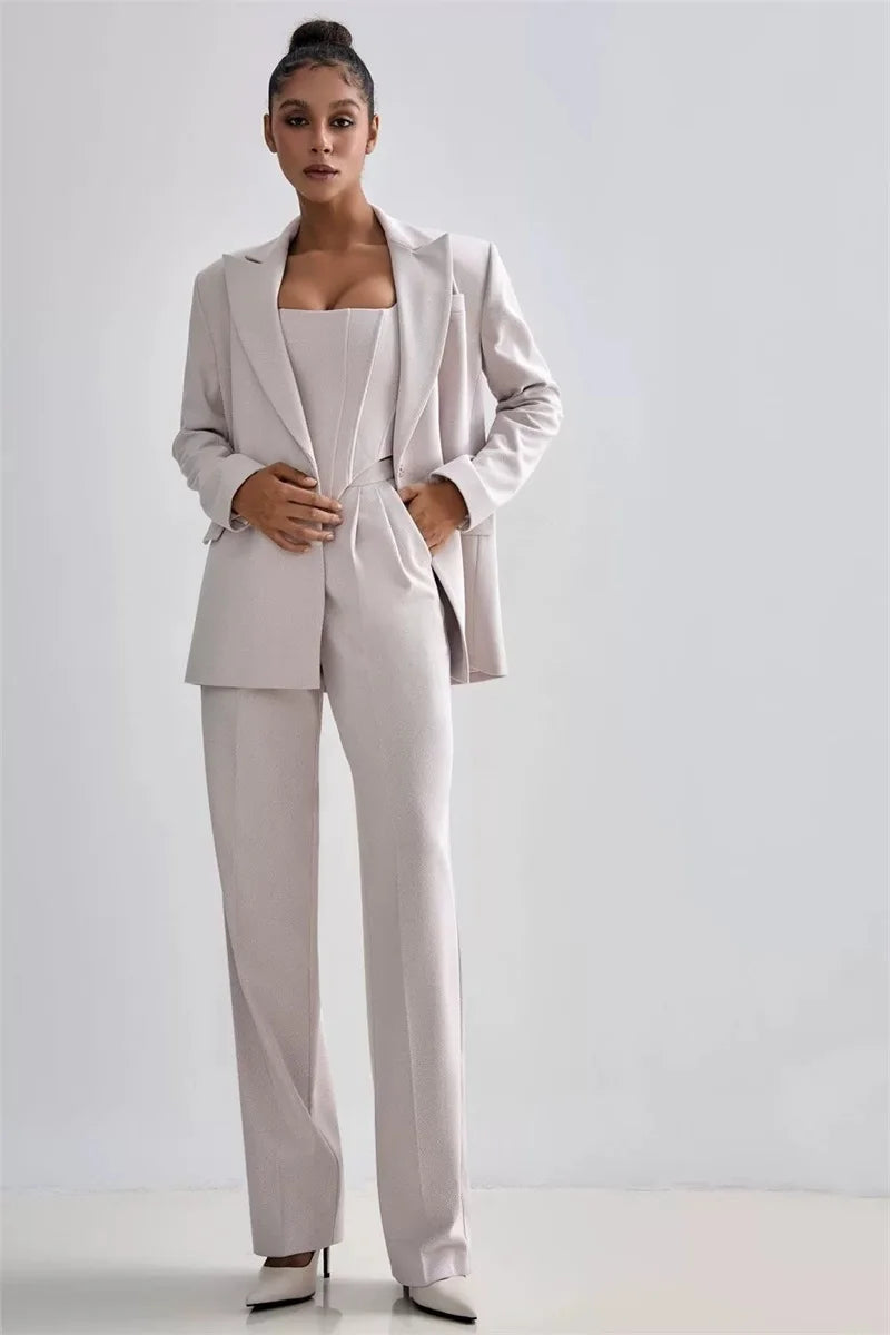 3 Pieces Herringbone Suit