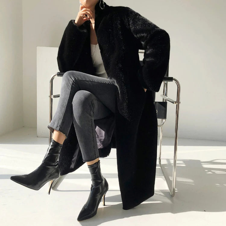 Faux Mink Fur Coat