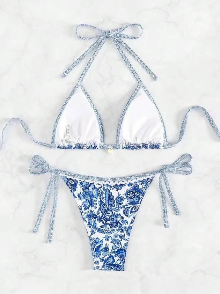 Halter String Triangle Two Piece Bikini