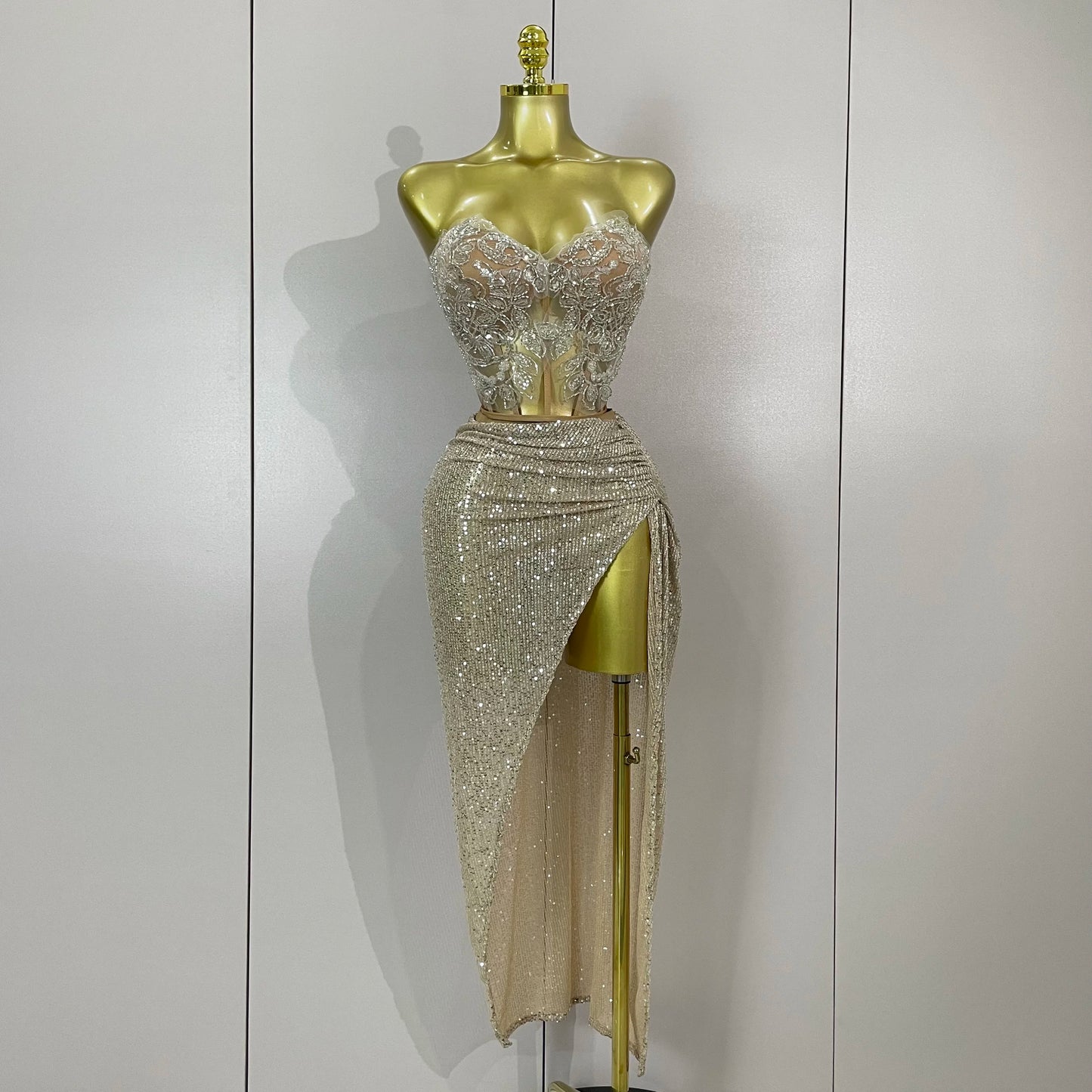Strapless Sequin Two Pieces Set