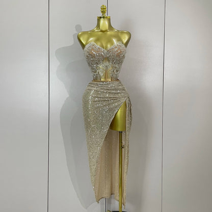 Strapless Sequin Two Pieces Set