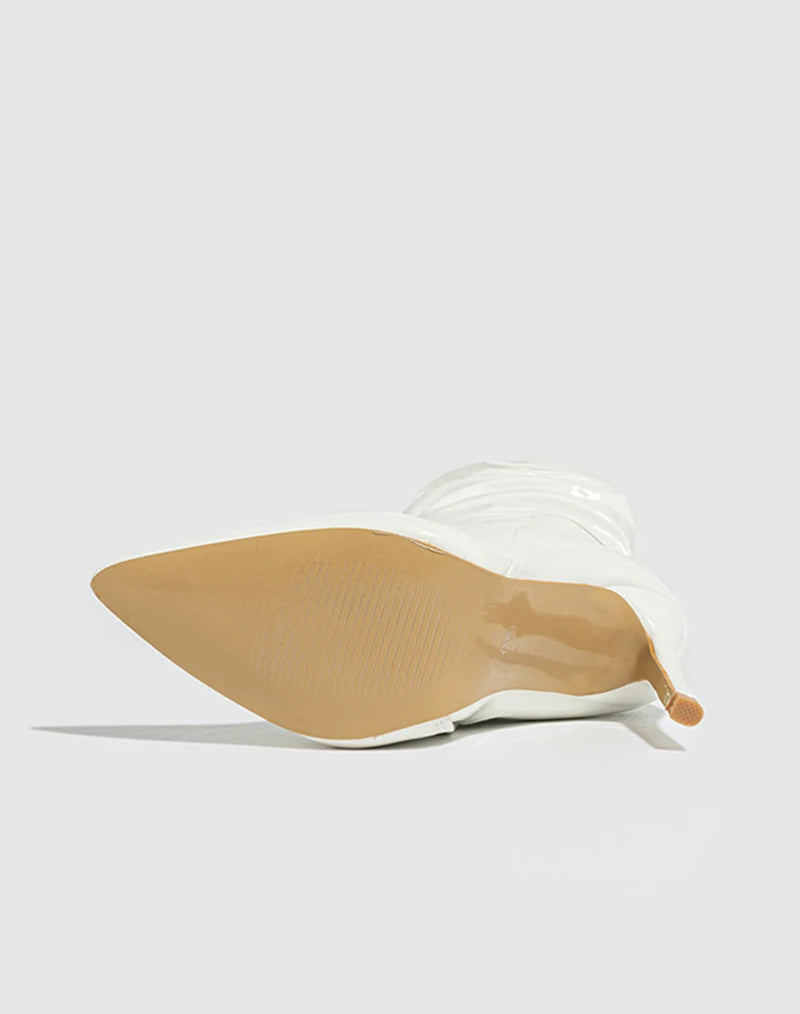 Pointed Patent Leather Zip