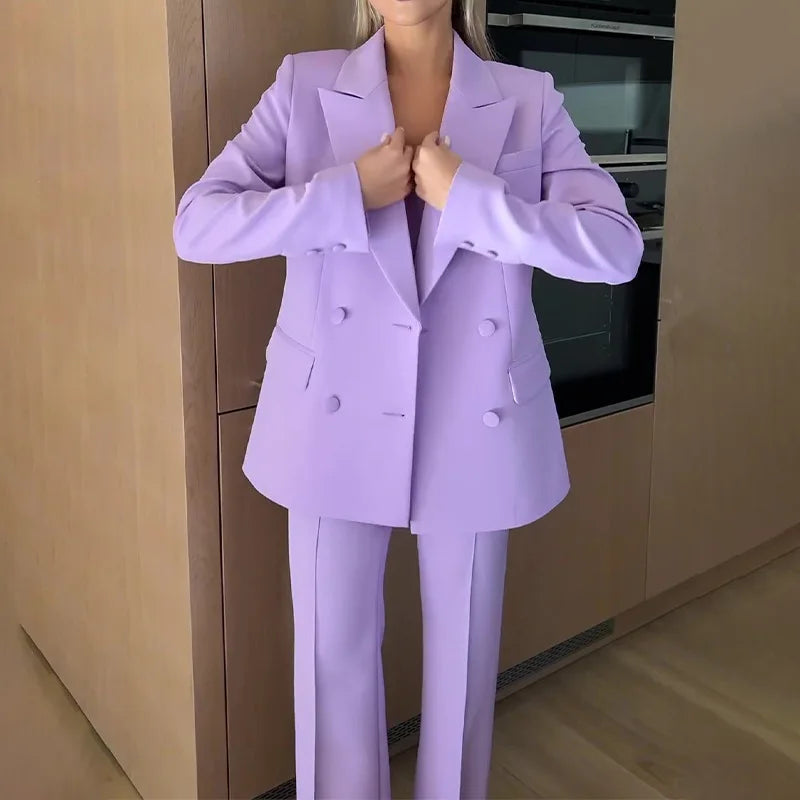 Strapless Top Flare Blazer Suit Set