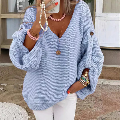 Casual Knitted V Neck Sweater