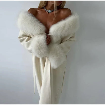 Chic Retro Black Fur Coat