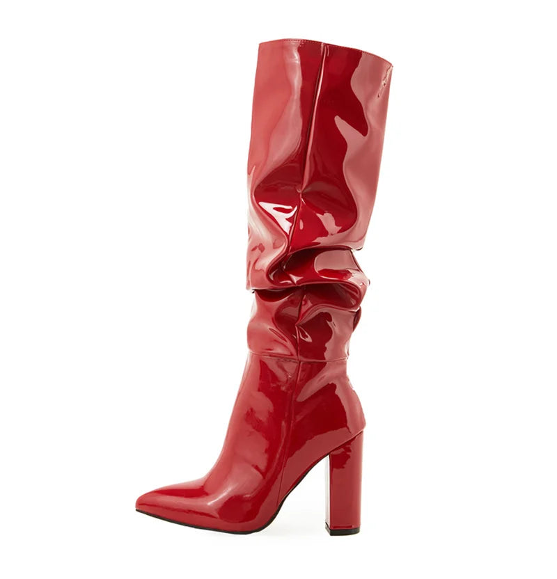 Pleated Point Slip On Boot