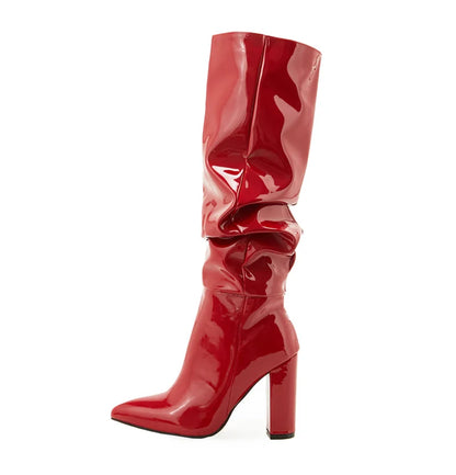 Pleated Point Slip On Boot