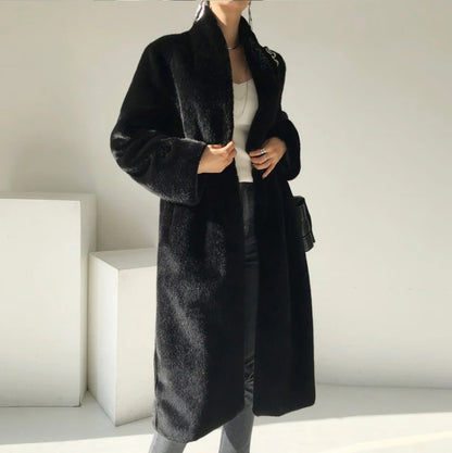 Faux Mink Fur Coat