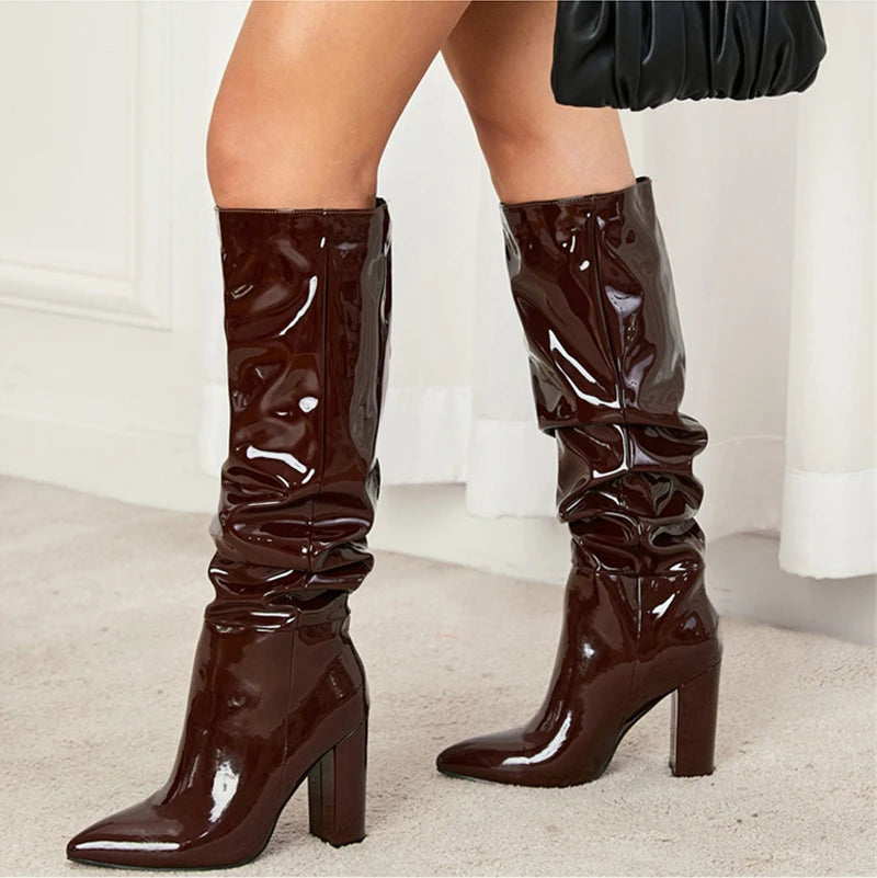 Pleated Point Slip On Boot