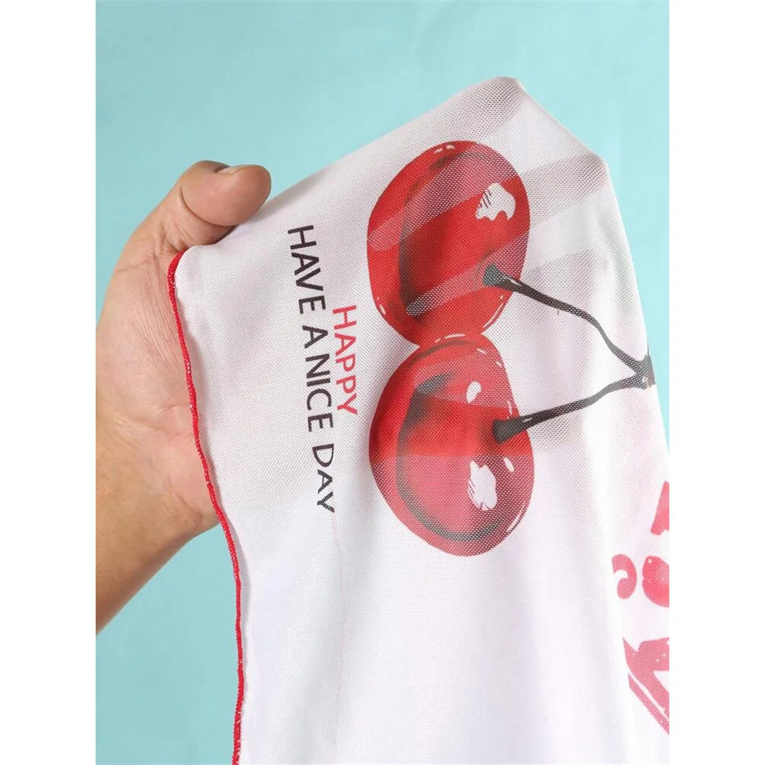 Cherry Printed Short Sleeve Bikini