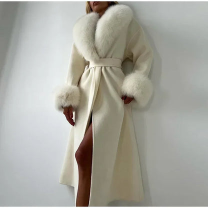 Chic Retro Black Fur Coat