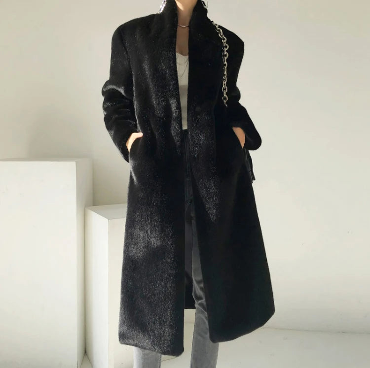 Faux Mink Fur Coat