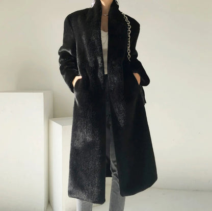 Faux Mink Fur Coat