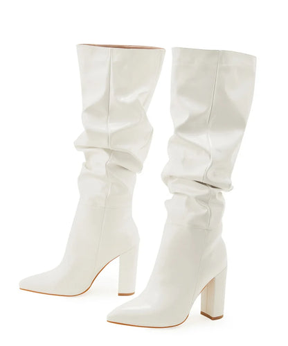 Pleated Point Slip On Boot