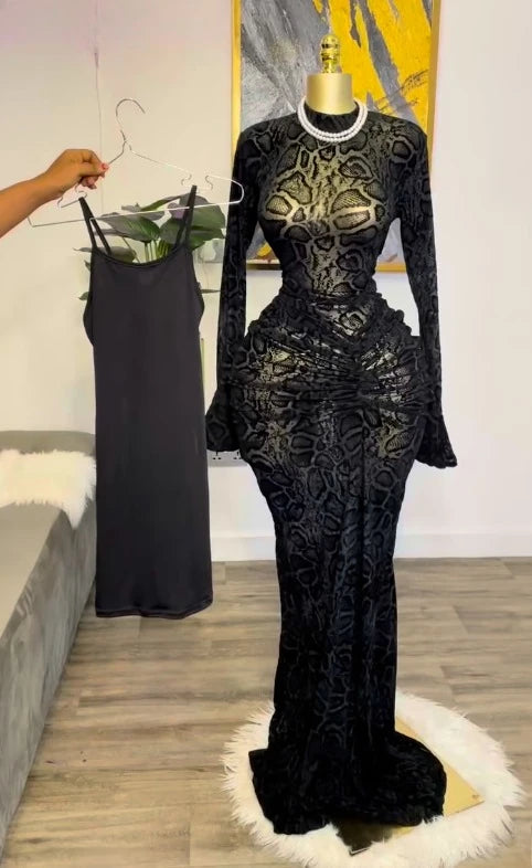 Stacked Mesh See Though with Lining