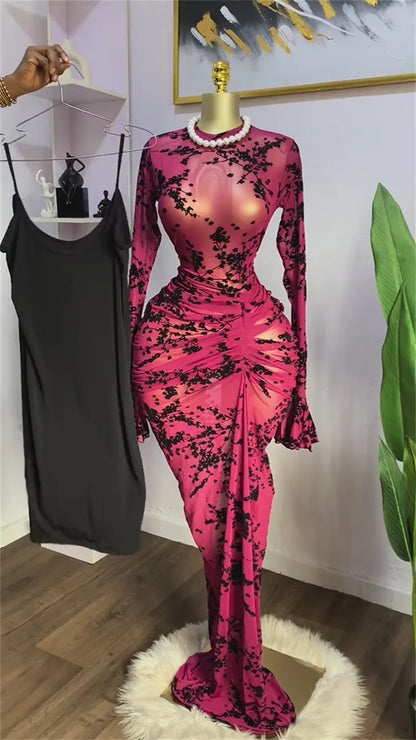 Stacked Mesh See Though with Lining