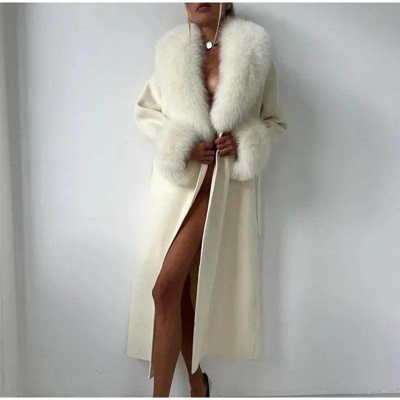 Chic Retro Black Fur Coat