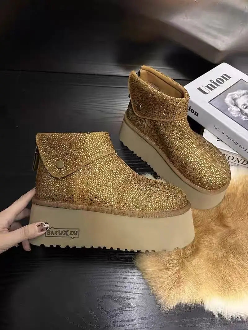 Rhinestone Ankle Boots