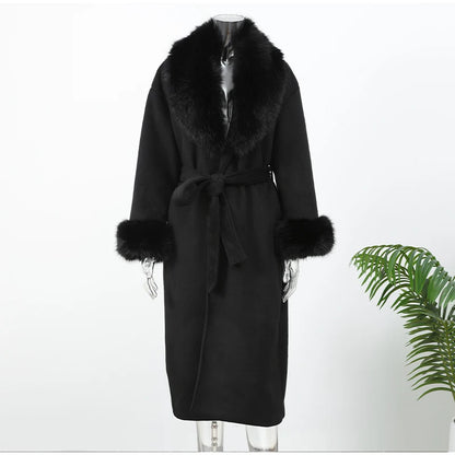 Chic Retro Black Fur Coat