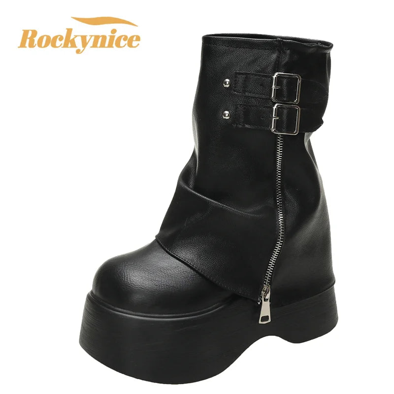 Soft Leather Mid Calf Boots