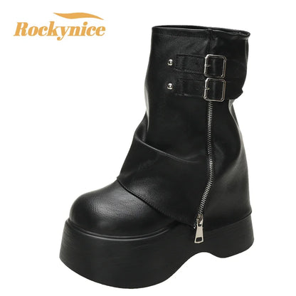 Soft Leather Mid Calf Boots