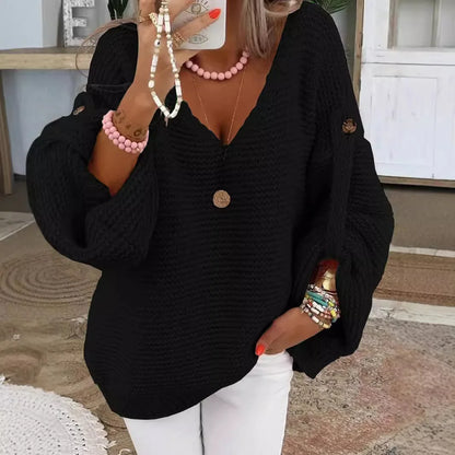 Casual Knitted V Neck Sweater