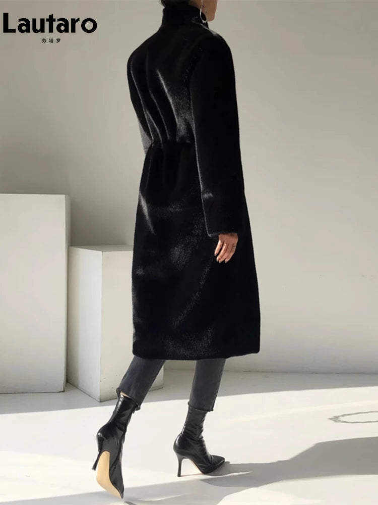 Faux Mink Fur Coat