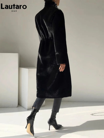Faux Mink Fur Coat