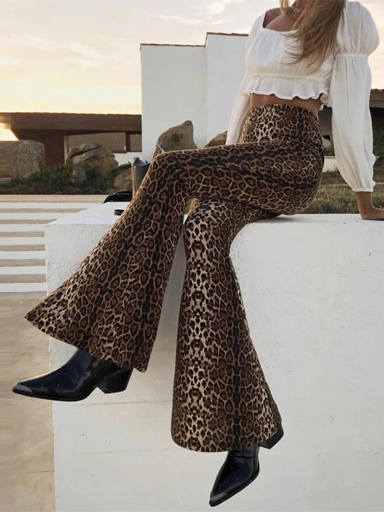 Animal Print Flare Leggings