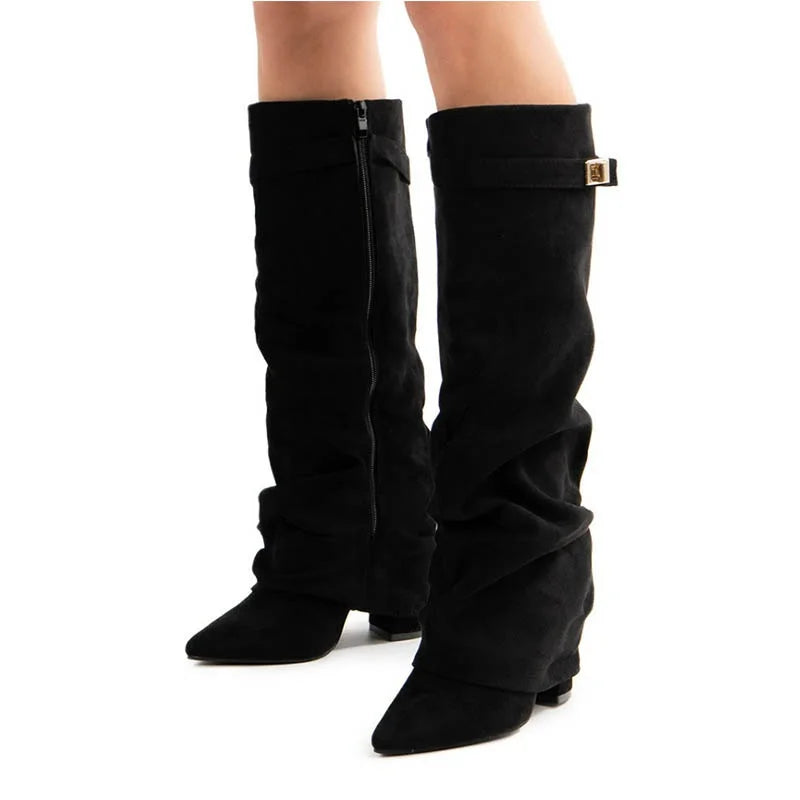 Metal Buckle Crude Heel