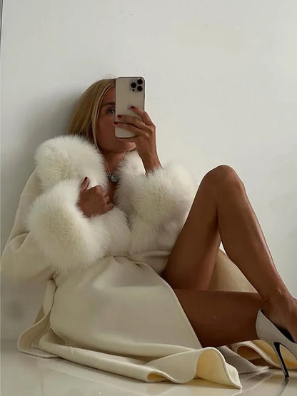 Chic Retro Black Fur Coat