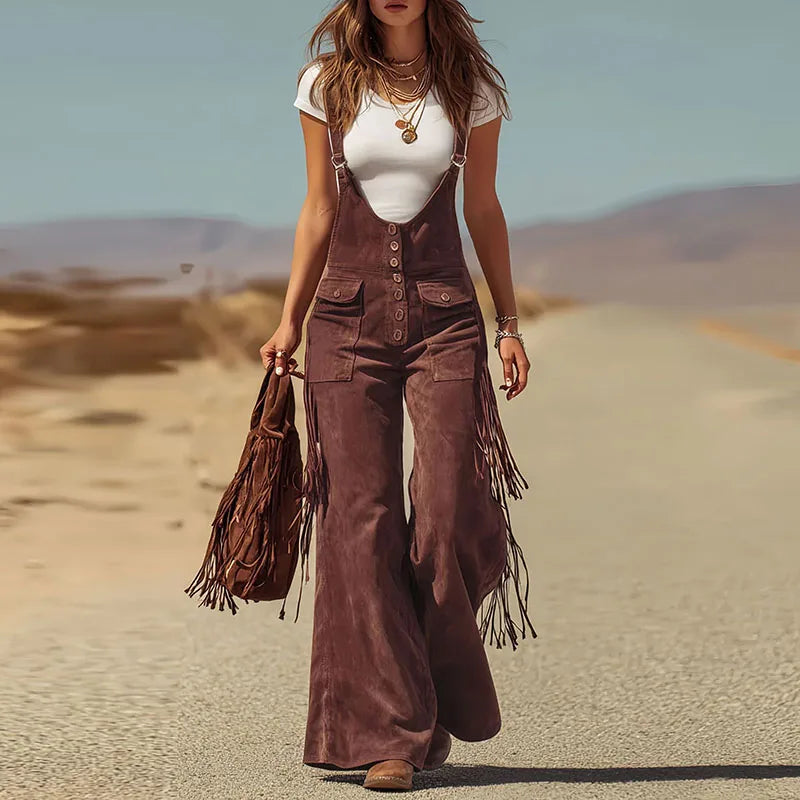 Wide Leg Tassel Trousers