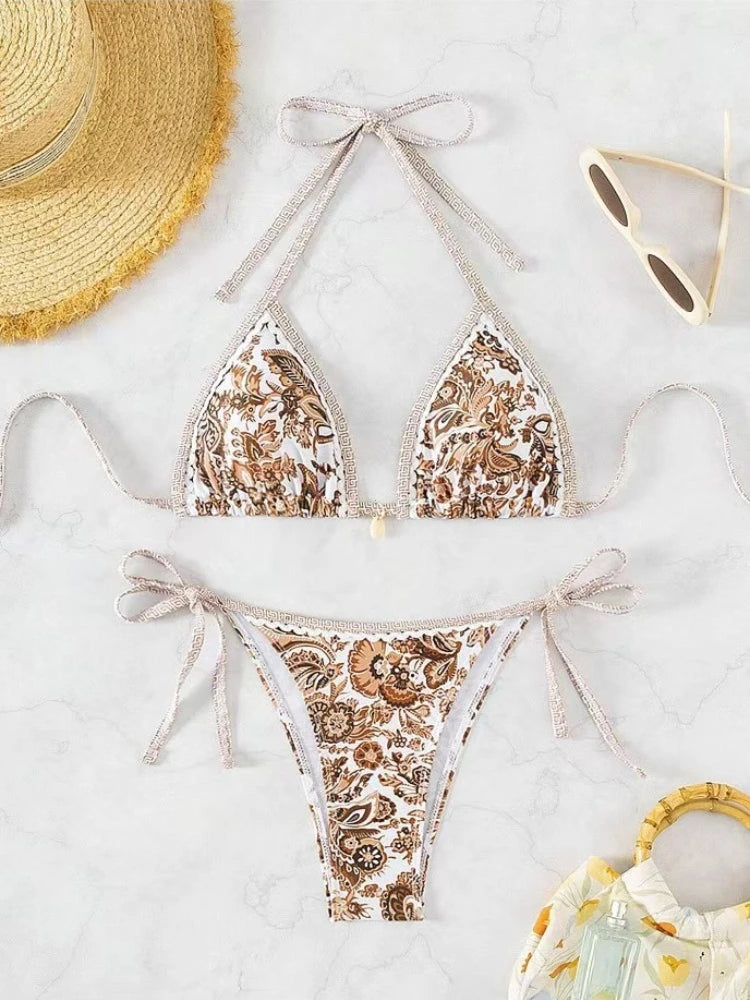 Halter String Triangle Two Piece Bikini