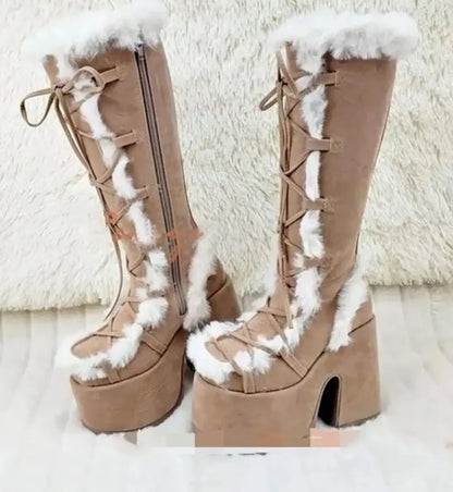 Faux Fur Platform Wedge