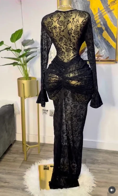 Stacked Mesh See Though with Lining