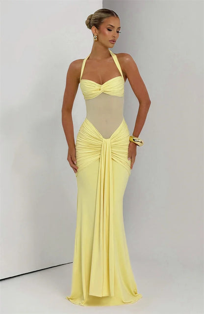Backless Halter Maxi Dress