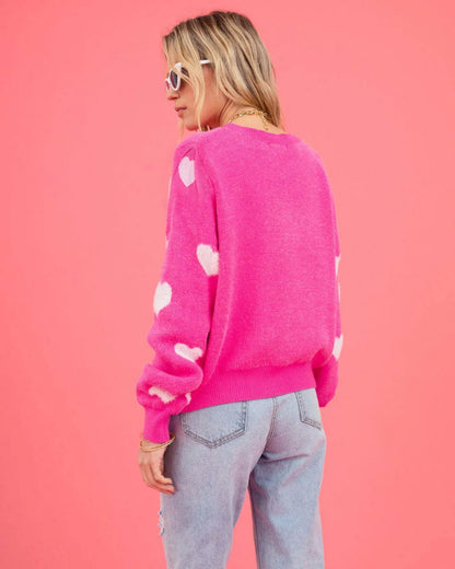 Hot Pink Oversized Knit Sweater