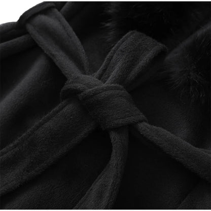 Chic Retro Black Fur Coat