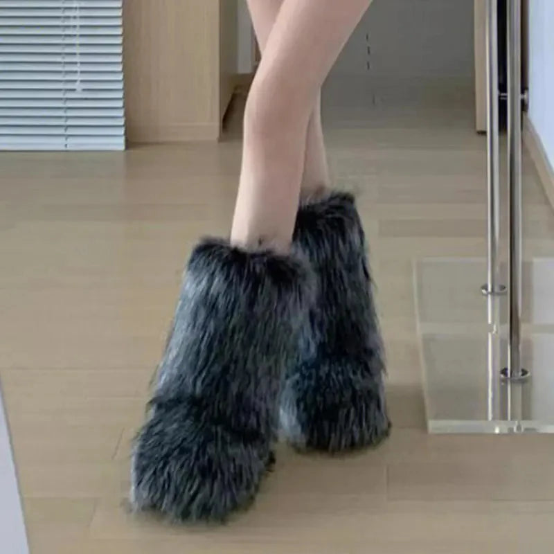 Fluffy Faux Fur Boots