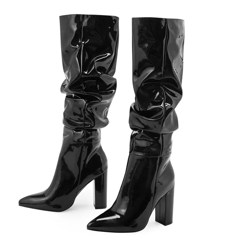 Pleated Point Slip On Boot