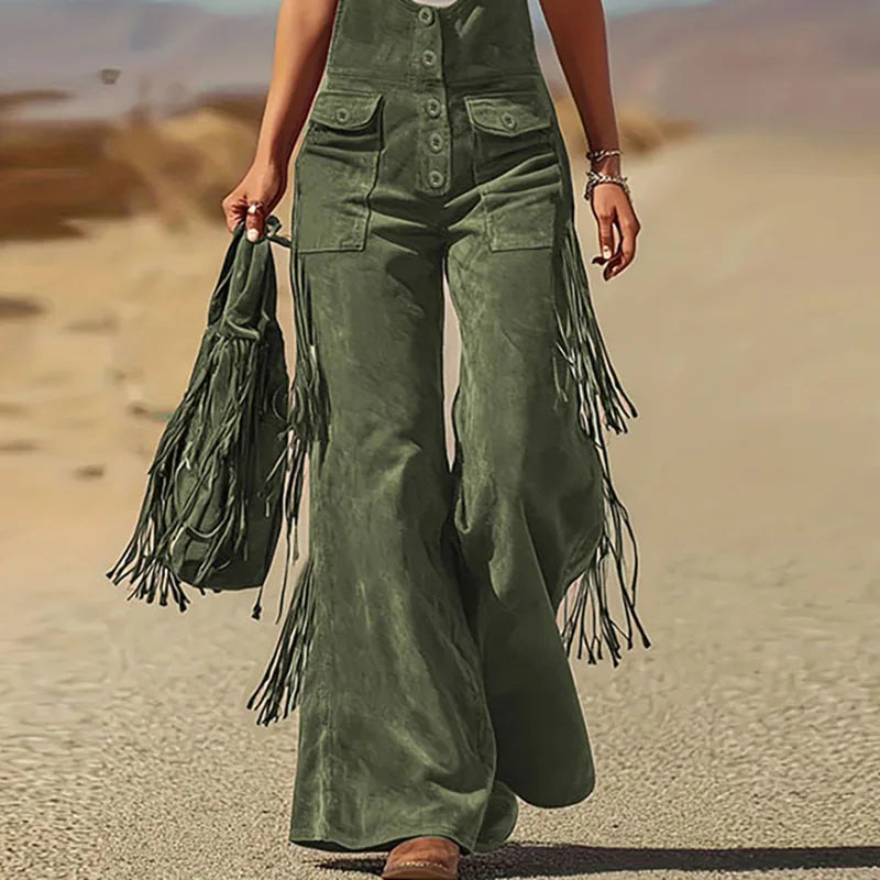 Wide Leg Tassel Trousers