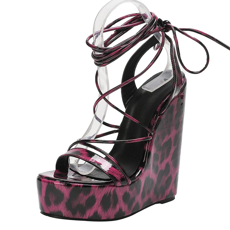 Purple Leopard Print Platform