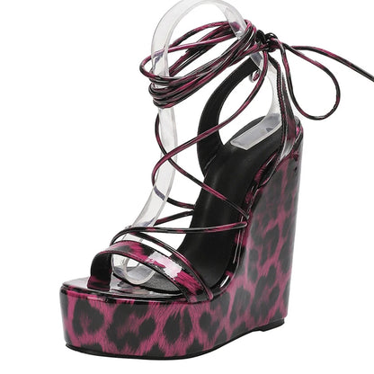 Purple Leopard Print Platform